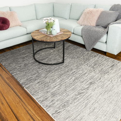 Charcoal Warsaw Hand Made Flat-Woven Wool Rug