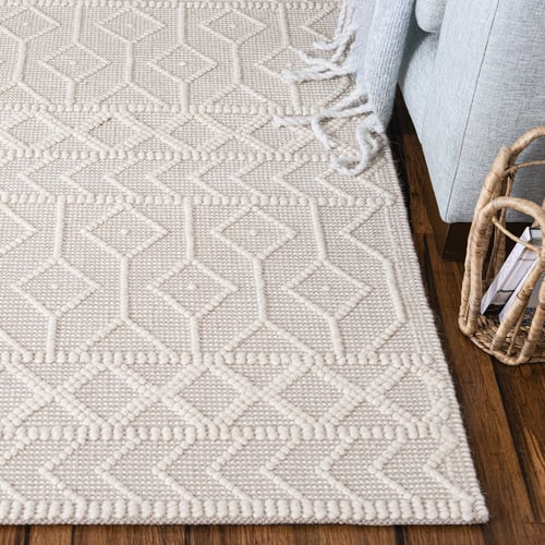Ivory Palermo Flat-Woven Wool Rug
