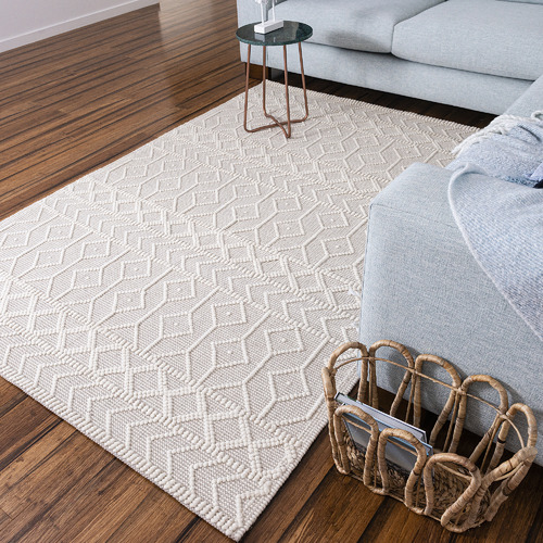 Ivory Palermo Flat-Woven Wool Rug