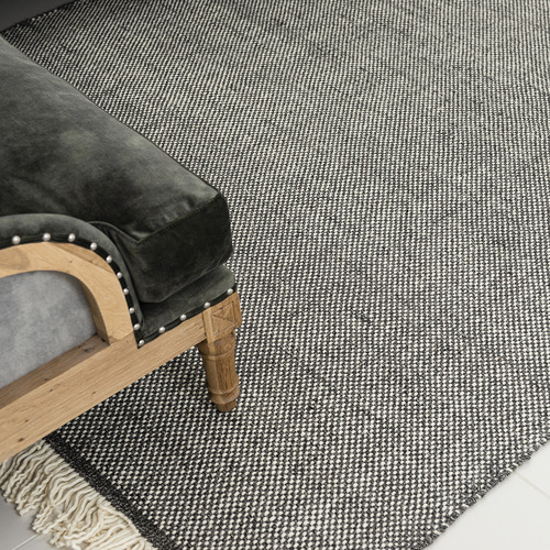 Natural & Black Miracle Hand-Woven Wool Rug