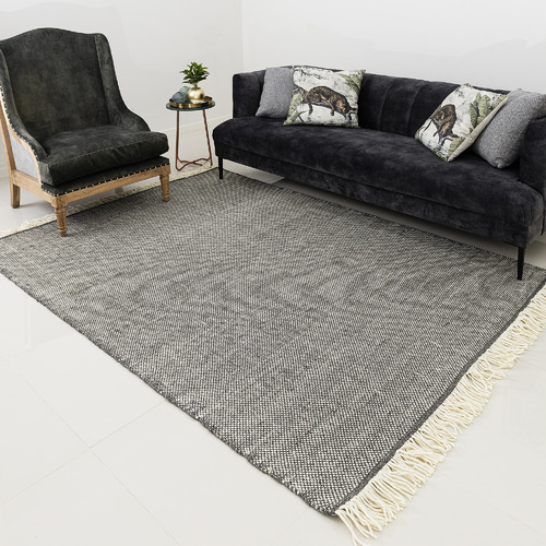 Natural & Black Miracle Hand-Woven Wool Rug