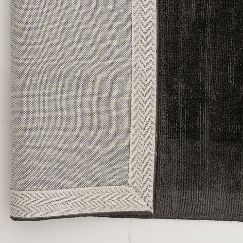 Black Carizza Hand-Loomed Viscose Rug