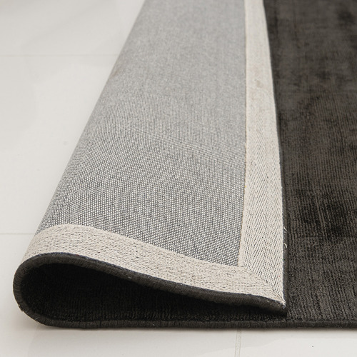 Black Carizza Hand-Loomed Viscose Rug