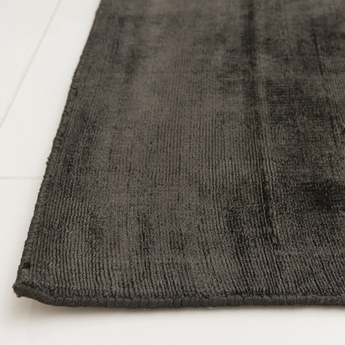 Black Carizza Hand-Loomed Viscose Rug