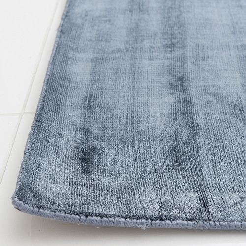 Navy Blue Carizza Hand-Loomed Viscose Rug
