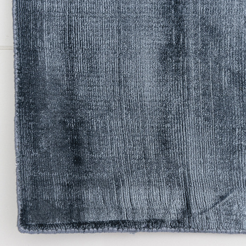 Navy Blue Carizza Hand-Loomed Viscose Rug