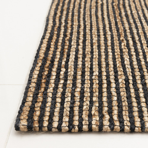 Dotts Rugs Natural & Black Cuba Fx HandBraided Jute & Wool Rug