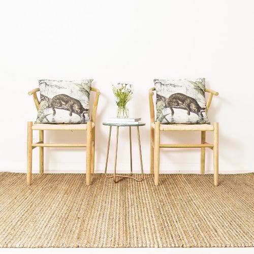 Dotts Rugs Natural & Grey Cuba Fx HandBraided Jute & Wool Rug Temple