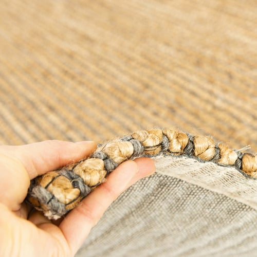 Dotts Rugs Natural & Grey Cuba Fx HandBraided Jute & Wool Rug Temple