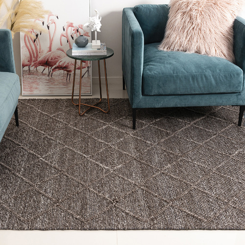 Trunk Grey Crossroads Flat-Woven Wool-Blend Rug