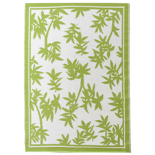 Green/White Outdoor Alfrescee Polyprop Washable UV Resistant Rug