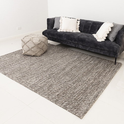 Grey Valencia Flat-Woven Wool Rug