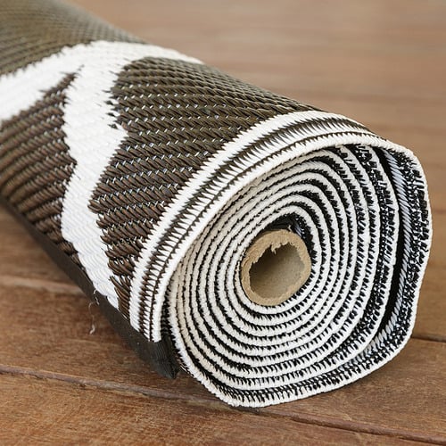 ElementalRugCollective Black White Trellis Power-Loomed Outdoor