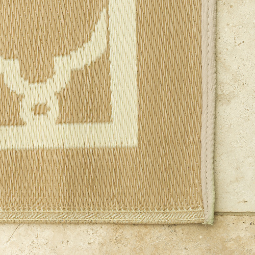 Cream & Beige Trellis Power-Loomed Outdoor Al Fresco Rug