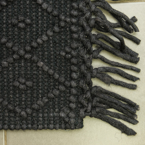 Black Kasbah Flat-Woven Wool Rug