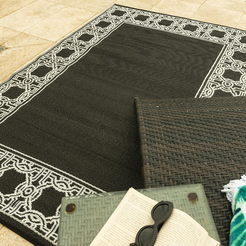 Bordered Power-Loomed Outdoor Al Fresco Rug