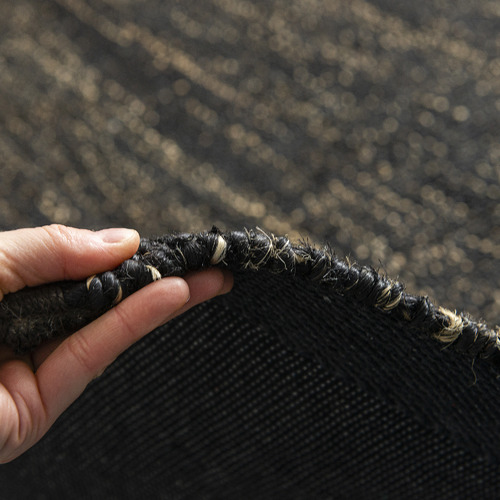Dotts Rugs Charcoal Space Dye FlatWoven Jute Rug Temple & ster