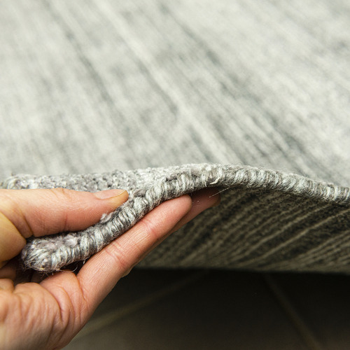 Grey Knotted Hand-Knotted Bamboo Silk & Wool Rug