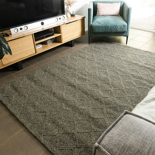 Charcoal Rox Flat-Woven Wool-Blend Rug