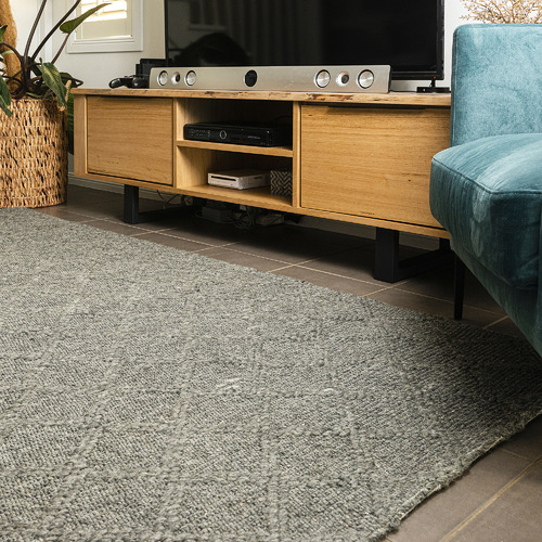 Charcoal Rox Flat-Woven Wool-Blend Rug