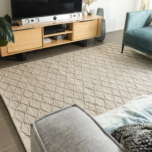 Beige Crossroads Homer Flat-Woven Wool-Blend Rug