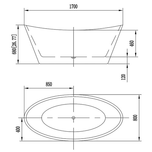 Assertio White Oval Acrylic Freestanding Bath