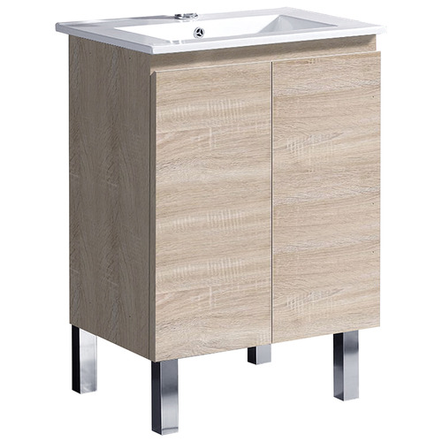Aurora 600mm Timber Oak Freestanding Slim Single Vanity