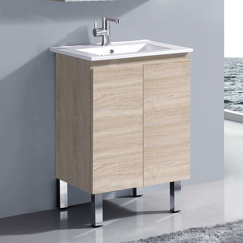 Aurora 600mm Timber Oak Freestanding Slim Single Vanity