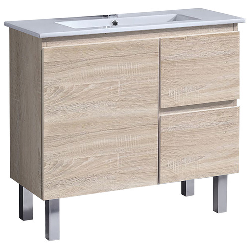 Aurora 900mm Timber Oak Freestanding Slim Single Vanity
