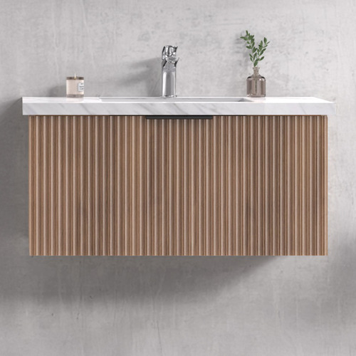 Reedon 900mm Wall Hung Single Vanity with Stone Countertop
