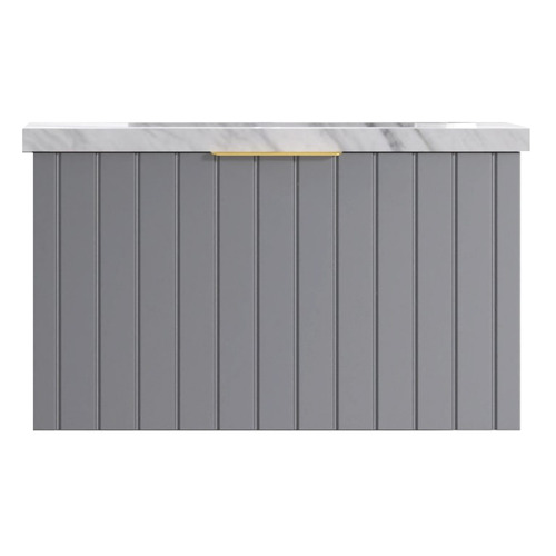 Boardwalk 750mm Grey Wall Hung Single Vanity with Stone Countertop