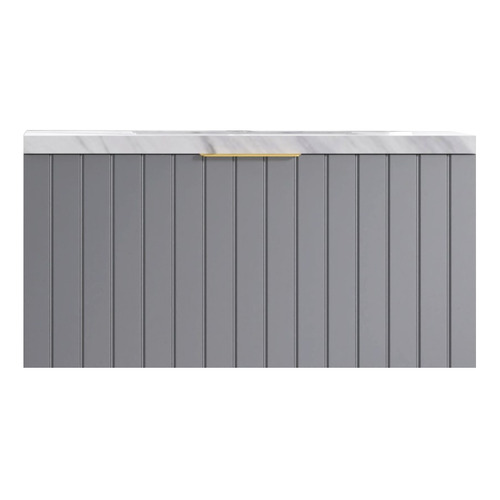 Boardwalk 900mm Grey Wall Hung Single Vanity with Stone Countertop