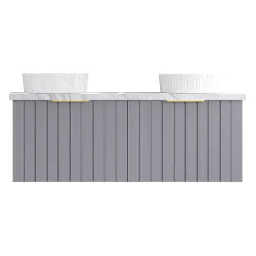 Boardwalk 1200mm Grey Wall Hung Double Vanity with Stone Countertop