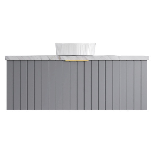 Boardwalk 1200mm Grey Wall Hung Single Vanity with Stone Countertop