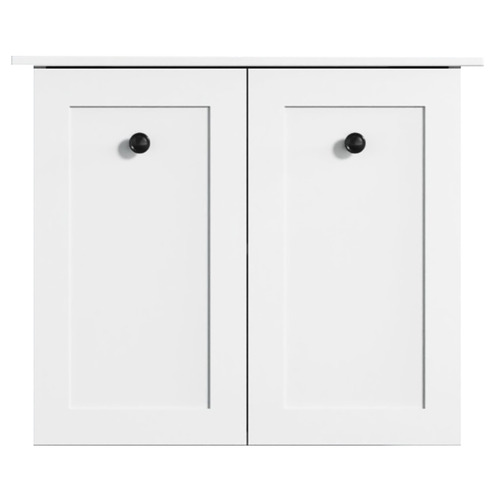 Whitby 600mm White Wall Hung Single Vanity with Ceramic Countertop