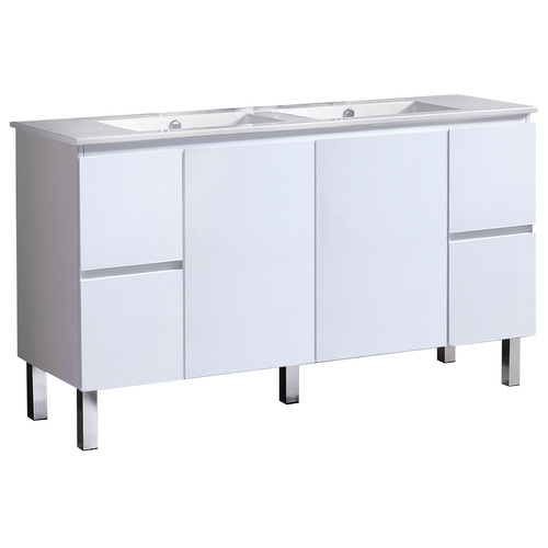 Virtus 1500mm White Freestanding Double Vanity