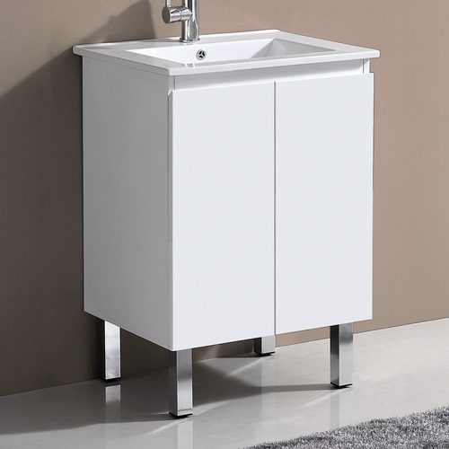 Virtus 600mm White Freestanding Single Vanity
