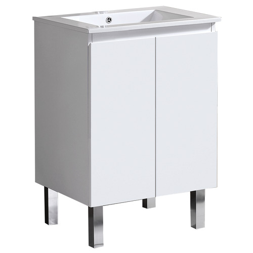 Virtus 600mm White Freestanding Single Vanity