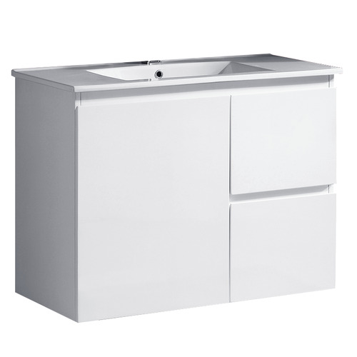 Virtus 900mm White Wall Hung Single Vanity