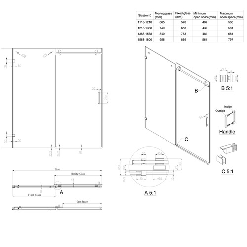 Palisade Frameless Shower Screen Front