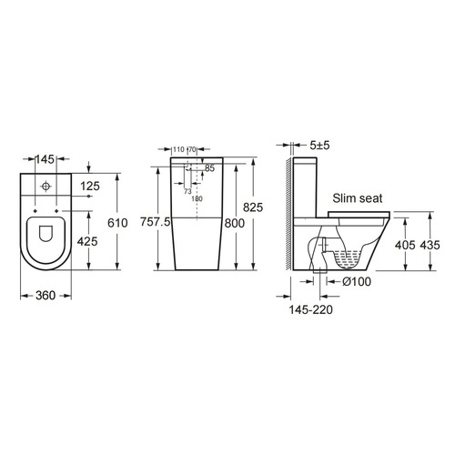 Metro Rimless Back To Wall Toilet Suite