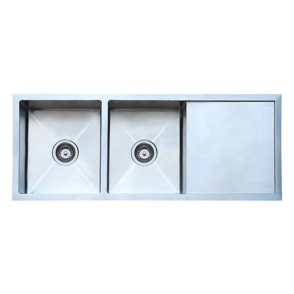 Hanes 1160mm Undermount Double Stainless Steel Kitchen Sink with Drainer
