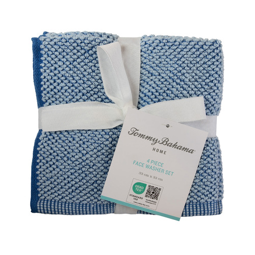 Washed Pebble Cotton-Blend Face Washers