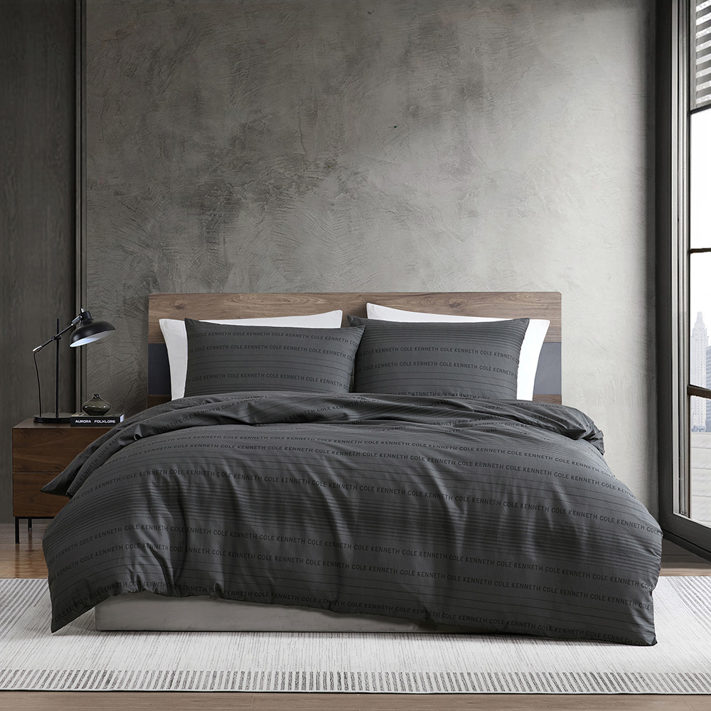 Soho Logo Stripe Cotton Quilt Cover Set