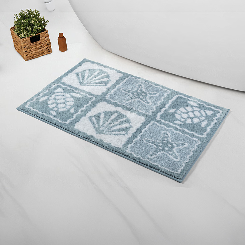 Sea Stamps Bathroom Mat