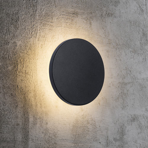 Nordlux Black Artego Round Exterior, Round Outdoor Wall Lights