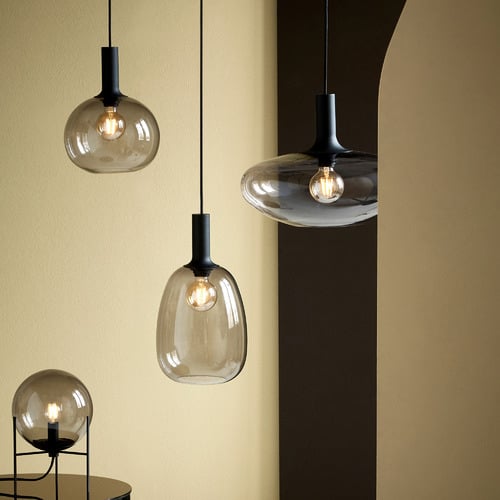 Alton 35cm Smoked Glass Pendant Light