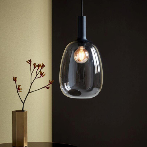 Alton 23cm Smoked Glass Pendant Light