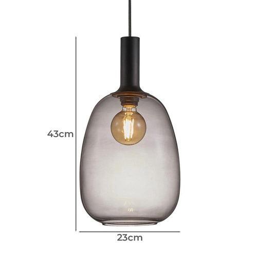 Alton 23cm Smoked Glass Pendant Light