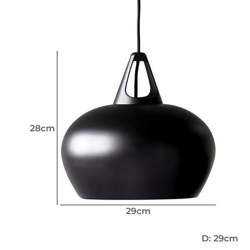 Black Bowl Metal Pendant Light